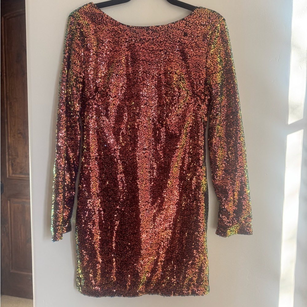 Charlotte Russe Sequin Mini Dress Metallic Party Cocktail Night Out Y2K Glam M